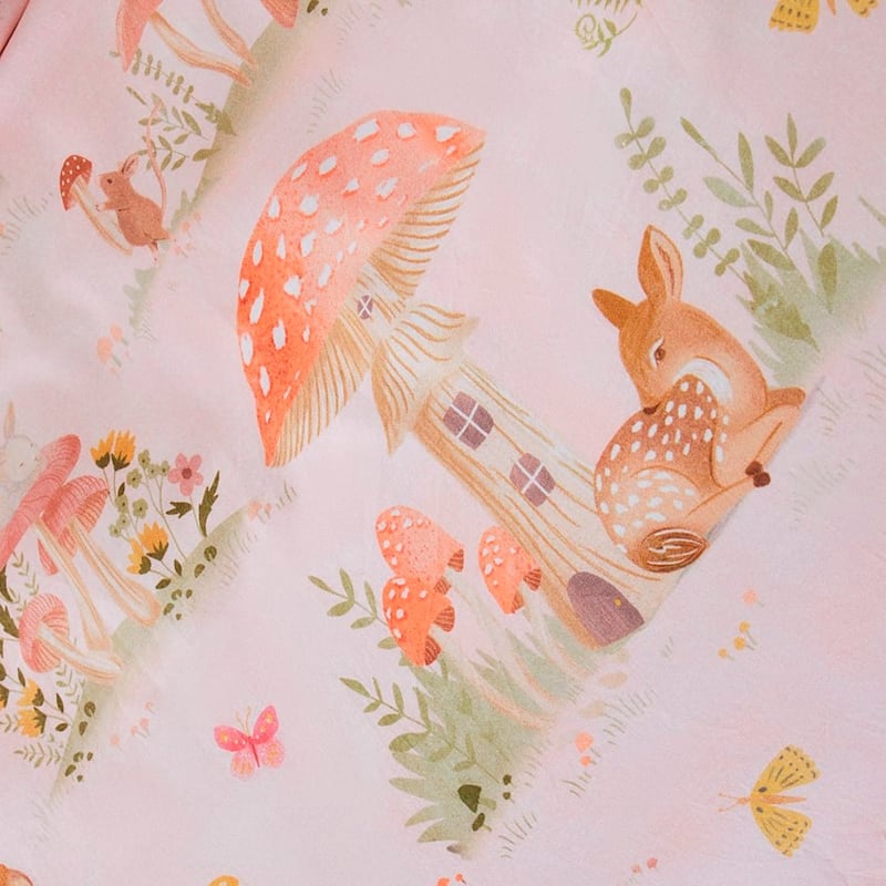 Toadstool Village Pink Quilt Cover Set