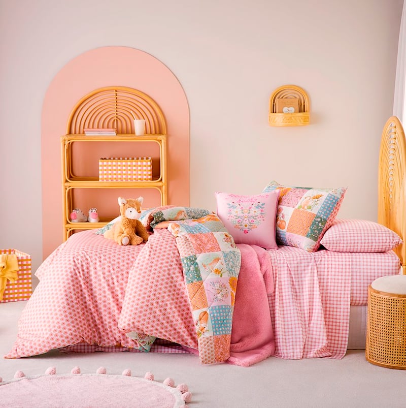 Storybook Multi Patchwork Quilted Quilt Cover Set