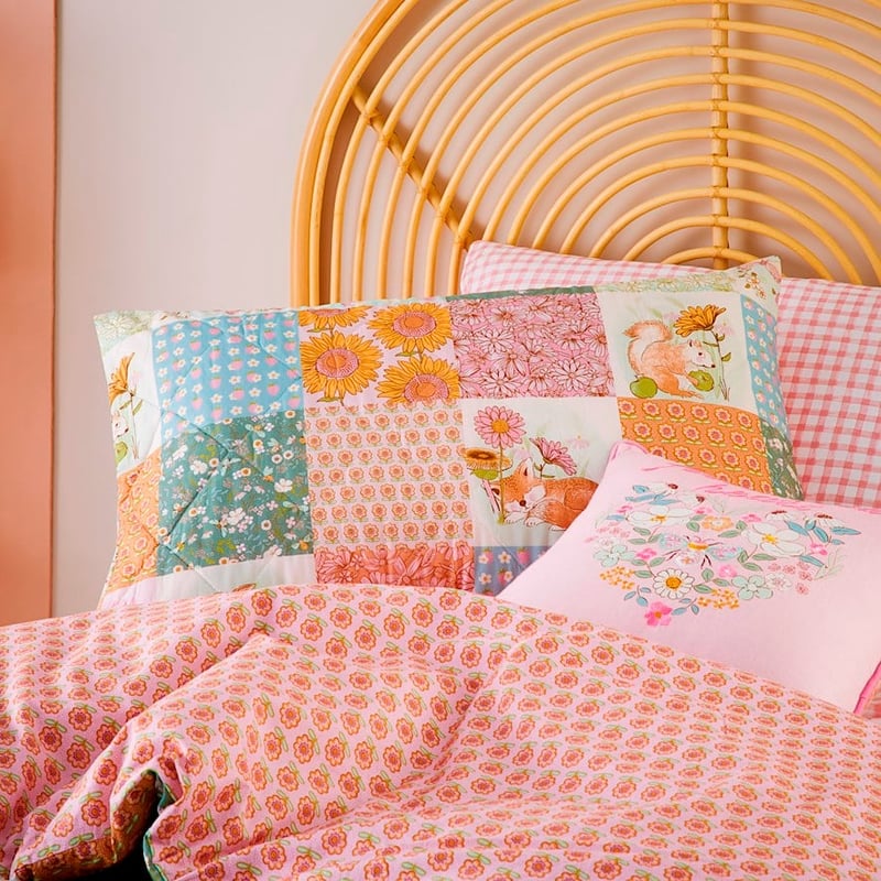 Storybook Multi Patchwork Quilted Quilt Cover Set
