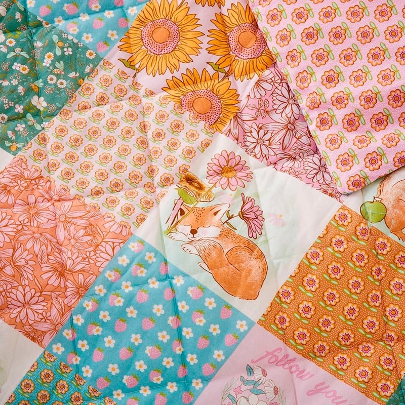 Storybook Multi Patchwork Quilted Quilt Cover Set