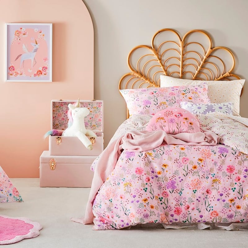 Sashas Garden Soft Pink Quilt Cover Set