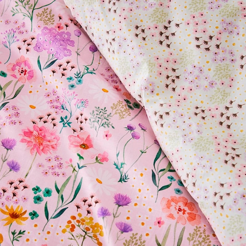 Sashas Garden Soft Pink Quilt Cover Set
