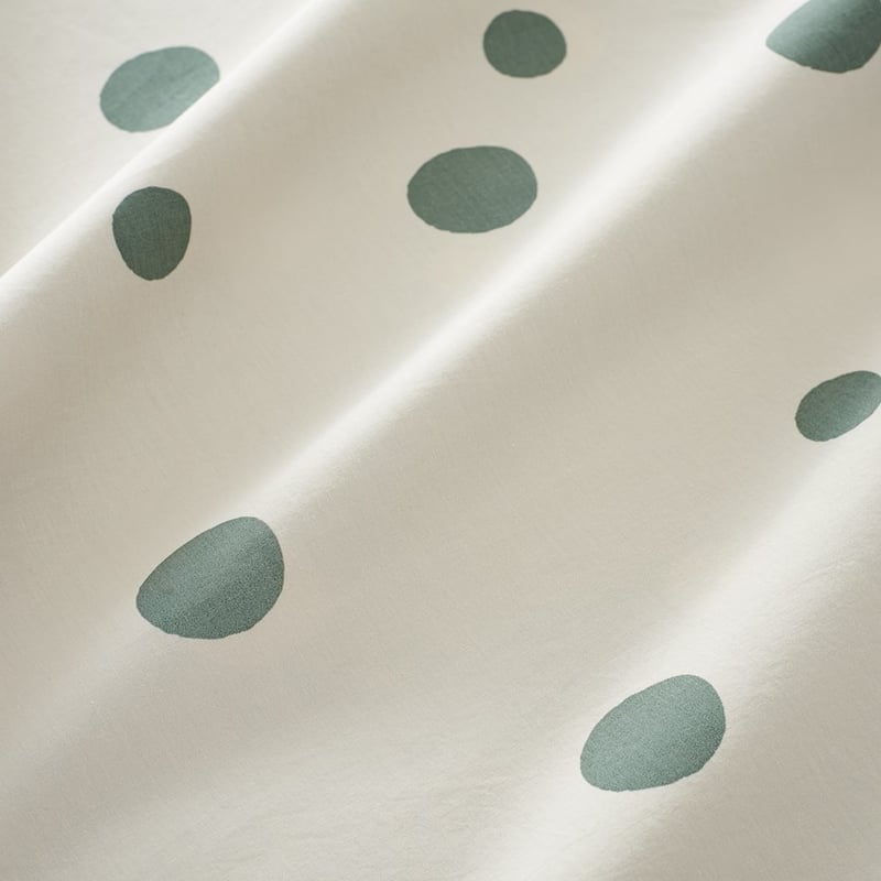 Mark Tuckey Polka Organic Moss Quilt Cover Set