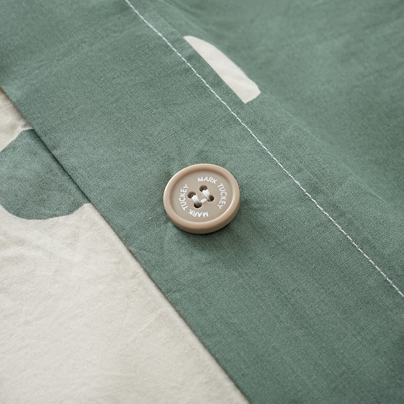 Mark Tuckey Polka Organic Moss Quilt Cover Set