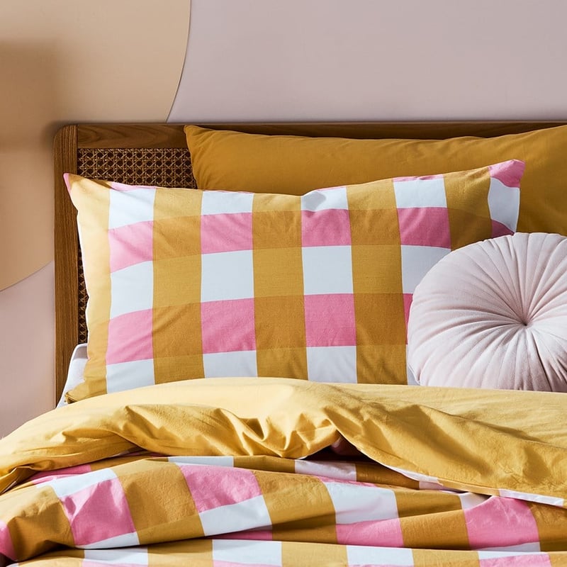 Check Sunset Organic Cotton Quilt Cover Set