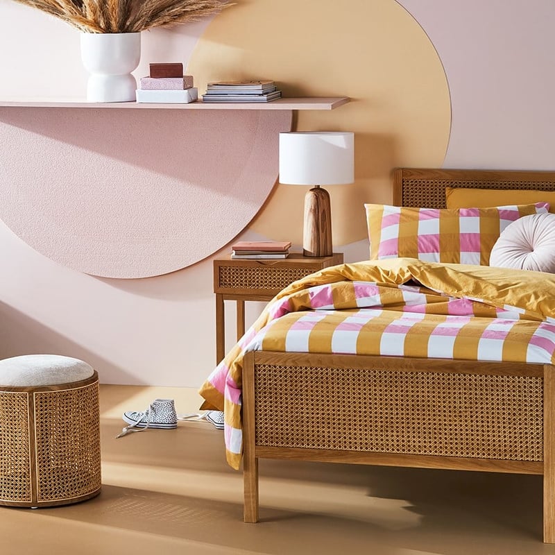 Check Sunset Organic Cotton Quilt Cover Set