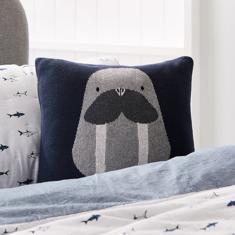 Shark Quilted Quilt Cover Set Grey
