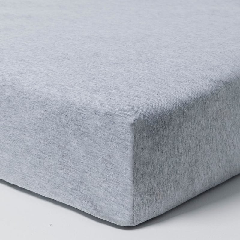 Ultra Soft Jersey Marle Grey Fitted Sheet 2 Pack