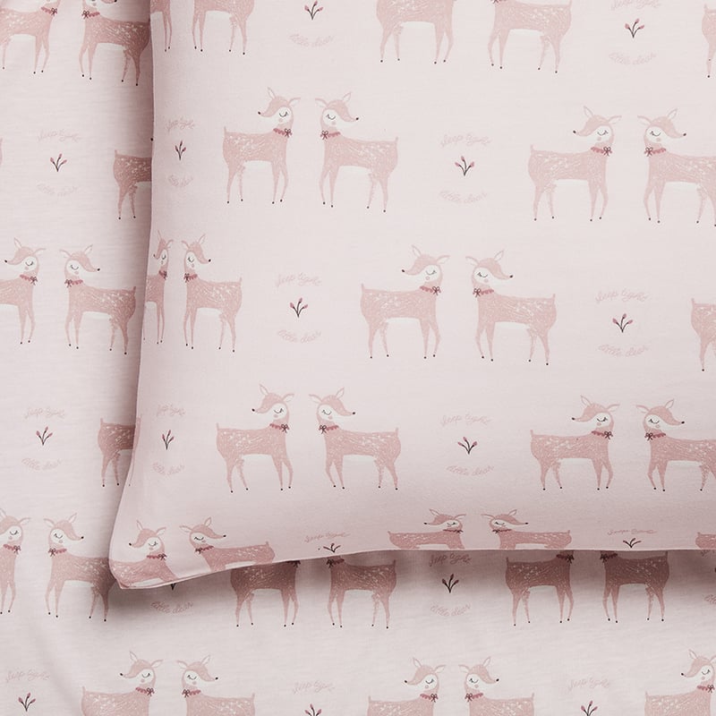 Deer Cotton Bamboo Pink Combo Sheet Set