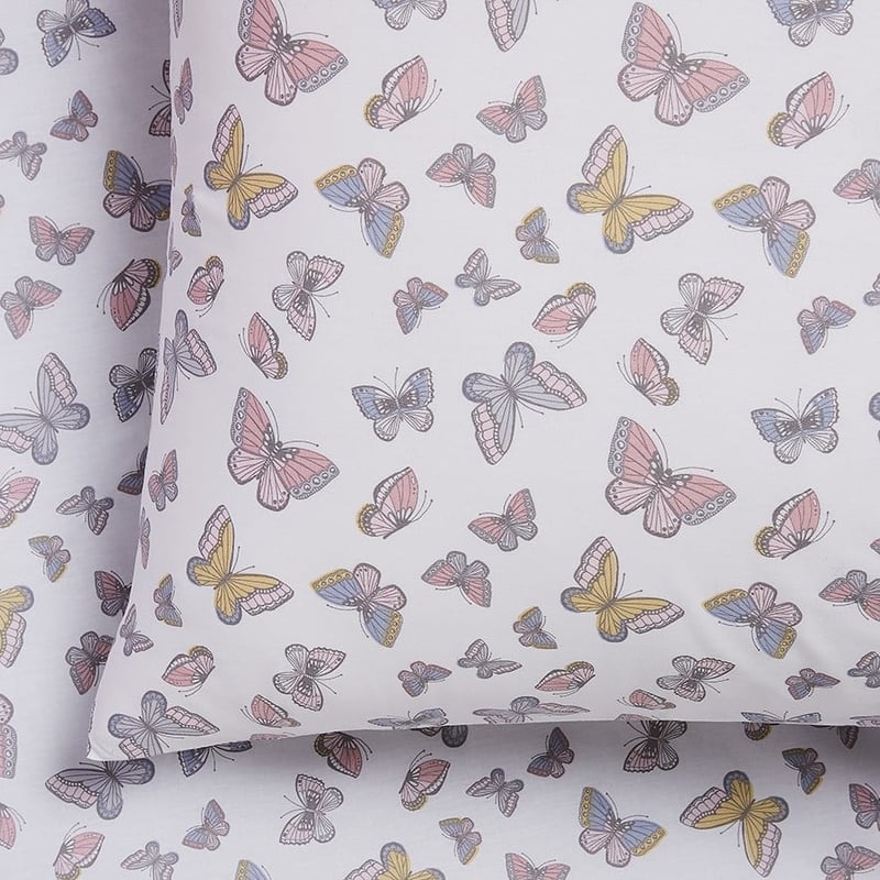 Butterfly White Sheet Set