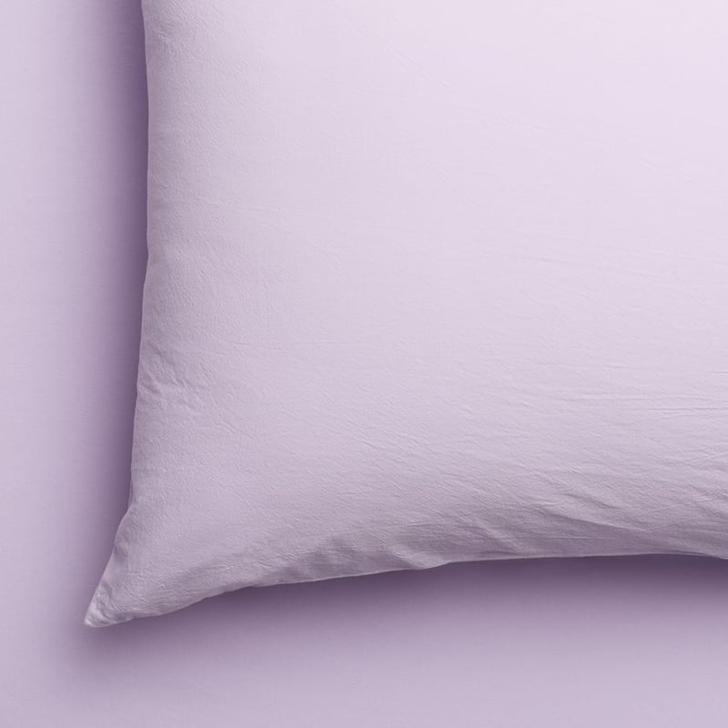 Stonewashed Cotton Lilac Fitted Sheet Set