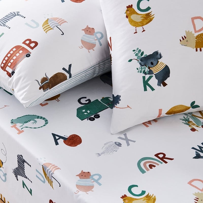 A Is For Apple Multi Organic Cotton Fitted Sheet Set