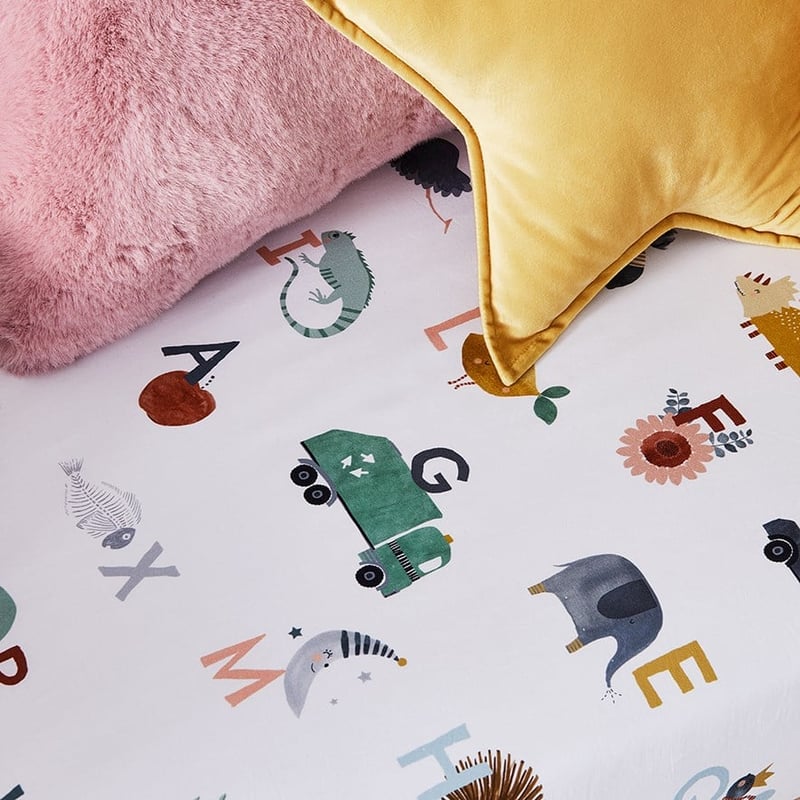 A Is For Apple Multi Organic Cotton Fitted Sheet Set