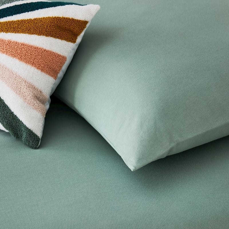 Cotton Jersey Ivy Green Fitted Sheet Set