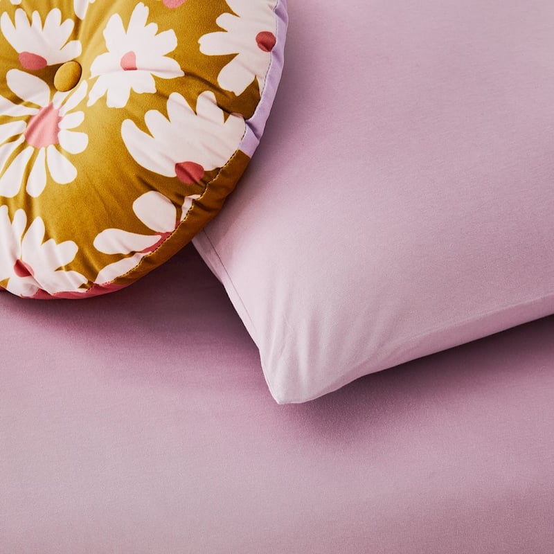 Cotton Jersey Violet Pink Fitted Sheet Set