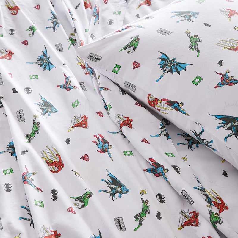 Justice League White Sheet Set