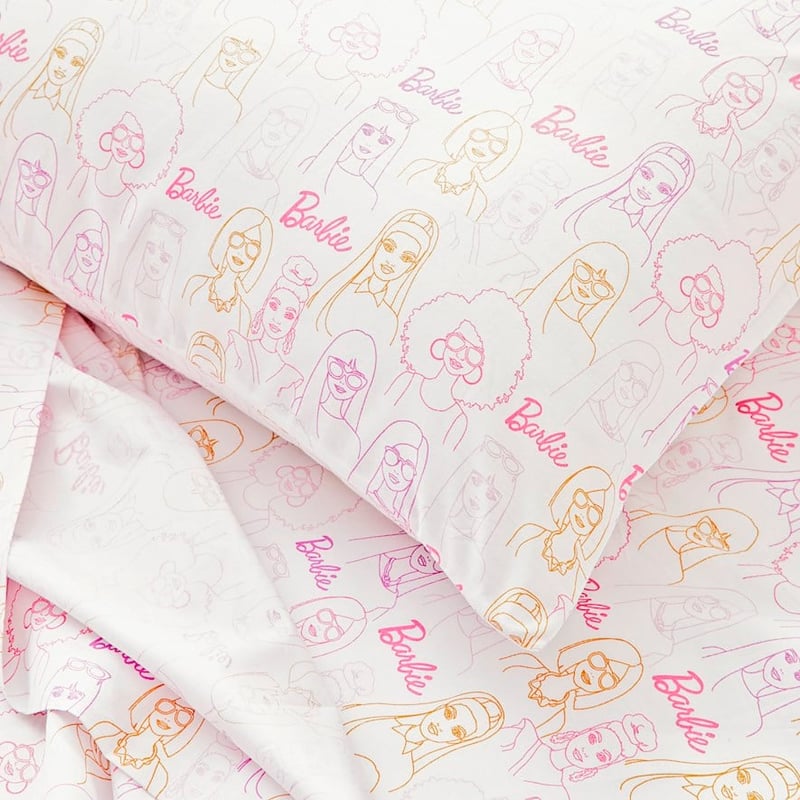 Barbie White Sheet Set
