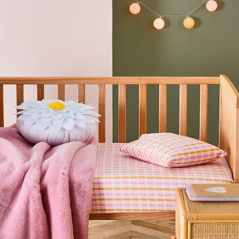 Gigi Pink Gingham Fitted Sheet Set