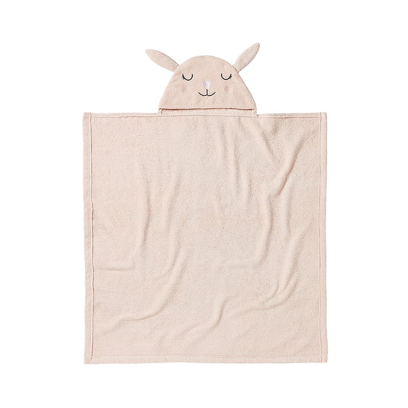 Pink Bunny Hooded Towel & Wash Mitt Set