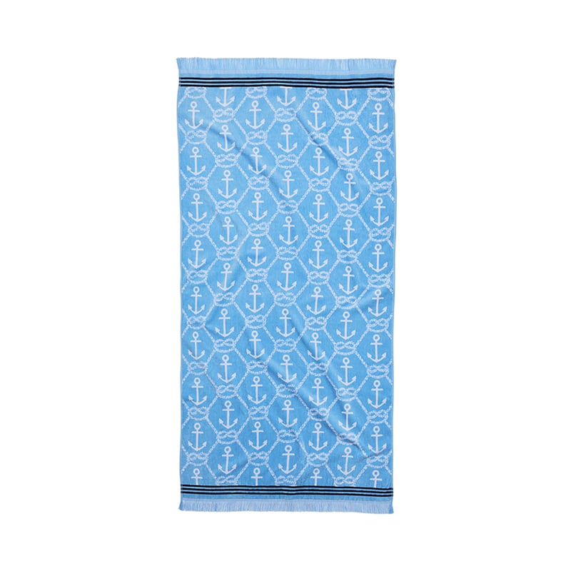 Velour Beach Towel Anchors Away