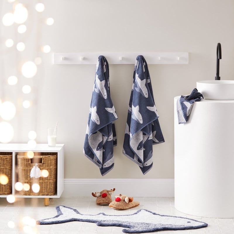 Shark Shaped Navy Bath Mat