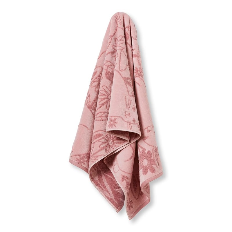 Bunny Meadow Pink Bath Towel