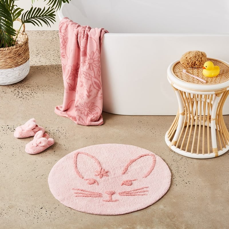 Pink Bunny Bath Mat