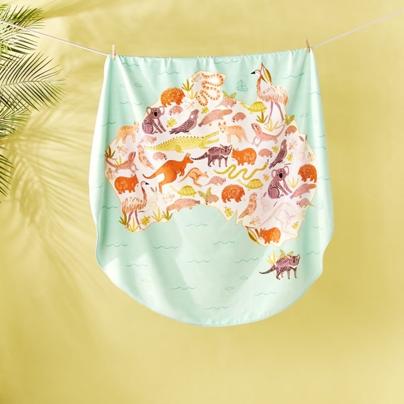 Sand Free Round Aussie Animals Beach Towel