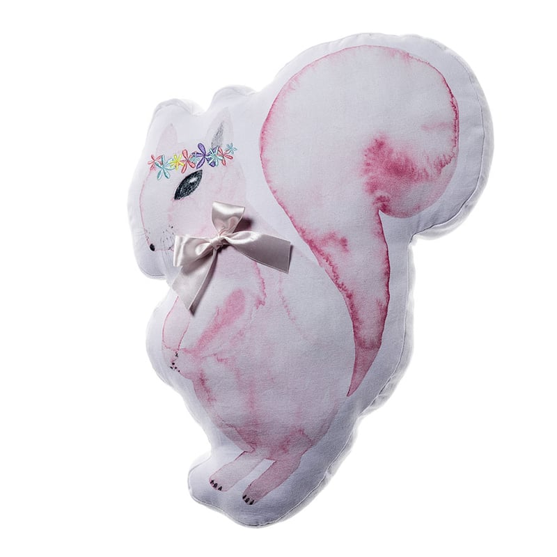 Designer Pink Squirrel Cushion 