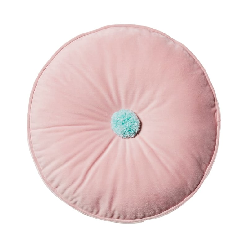 Velvet Pom Pom Pale Pink & Mint Cushion