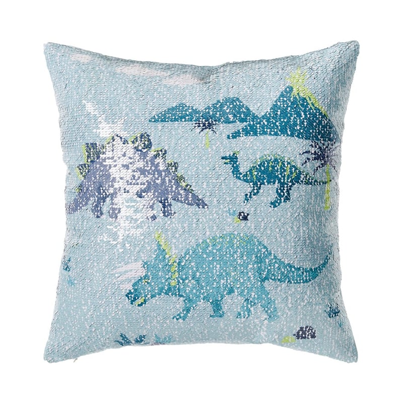 Dinosaur Stomp Reversible Printed Sequin Cushion