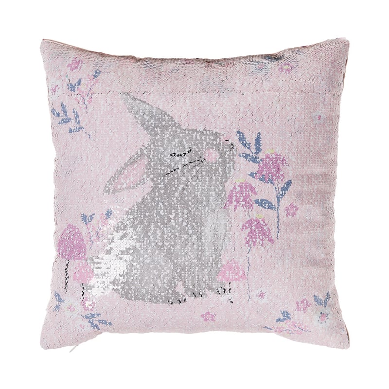 Sweet Bunny Reversible Printed Sequin Cushion