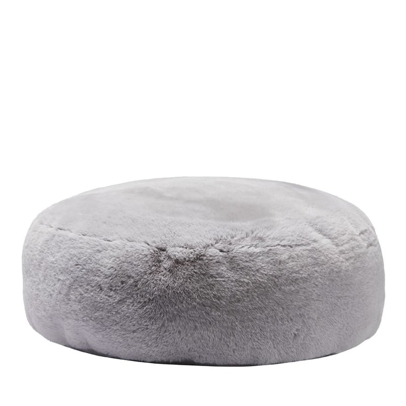 Faux Fur Grey Floor Cushion