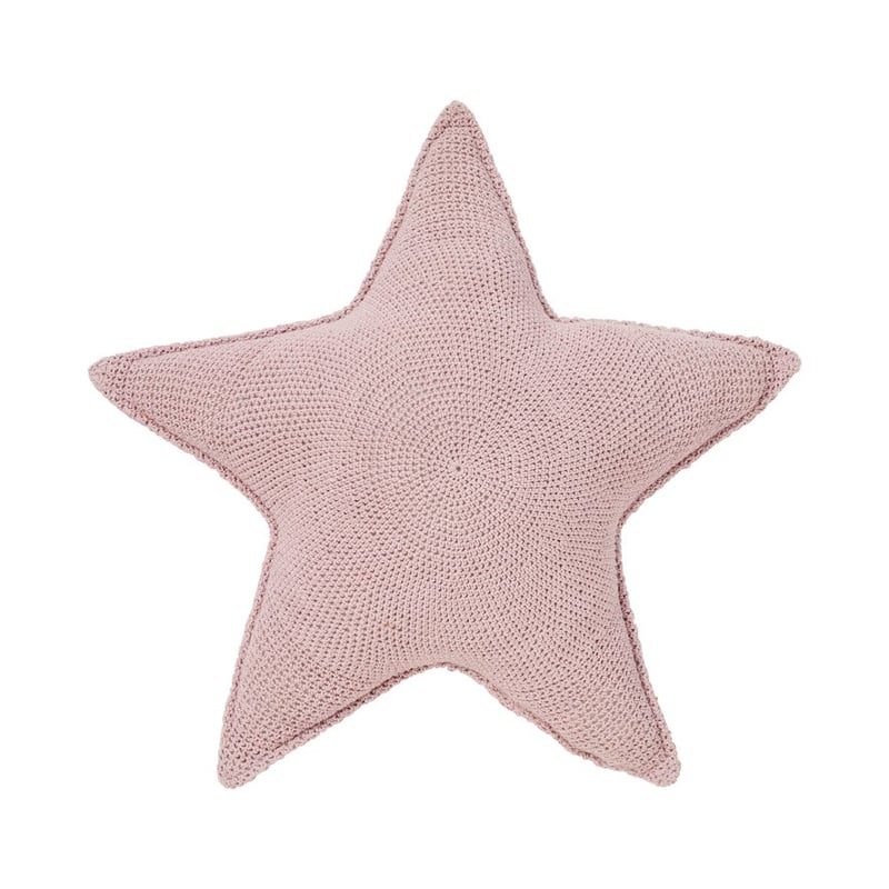 Crochet Star Rose Pink Cushion