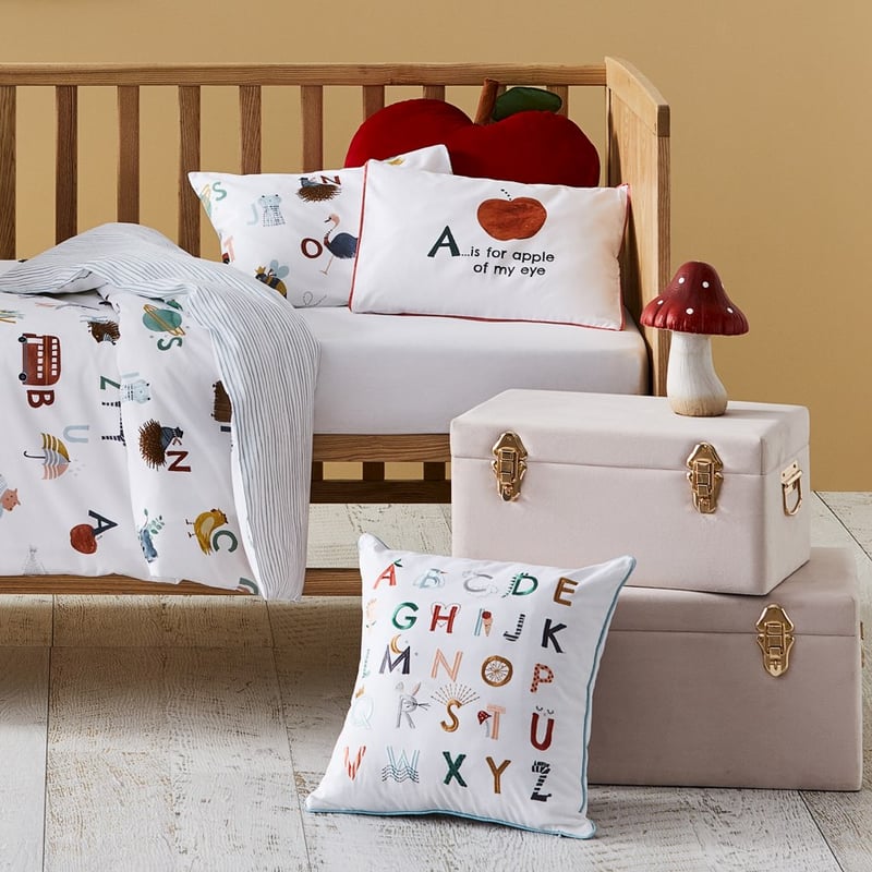 A Is For Embroidered Alphabet Cushion 