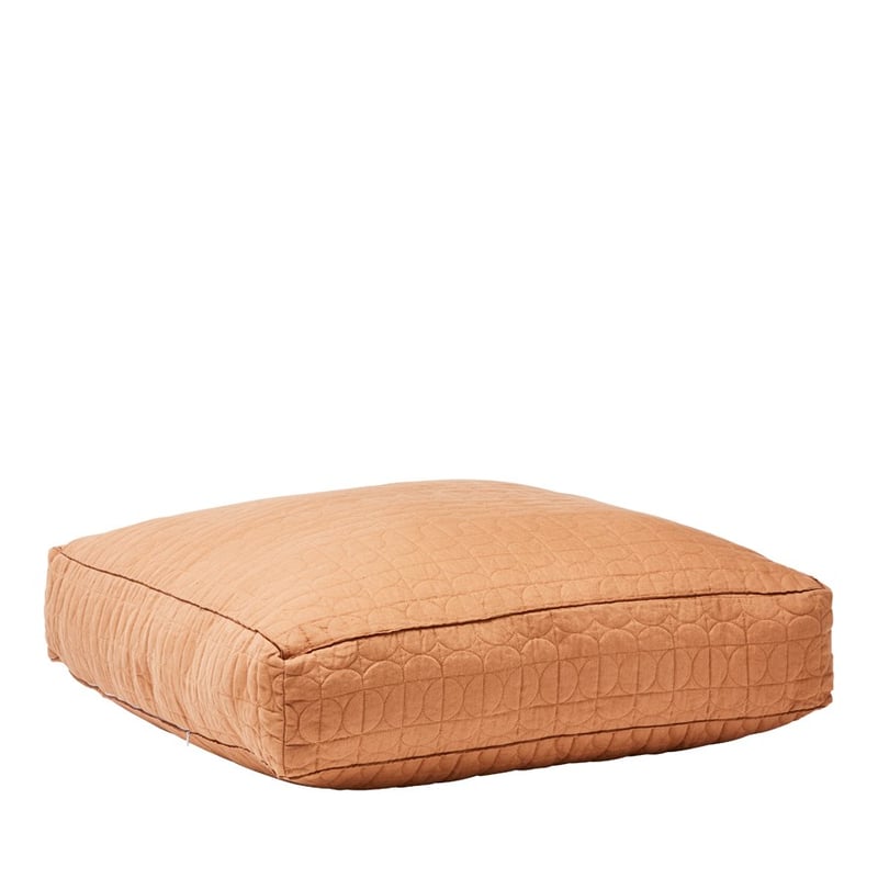 Vintage Washed Linen Caramel Floor Cushion