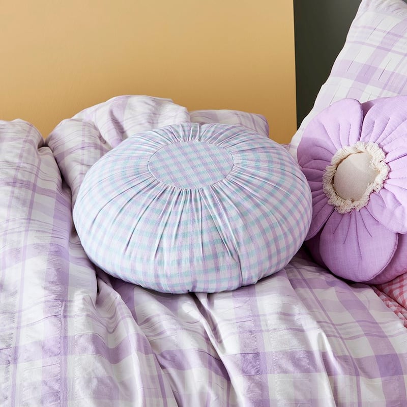 Charlie Round Pastel Check Cushion
