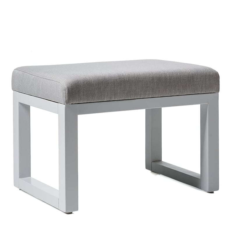 Carter Foot Stool Silver & White