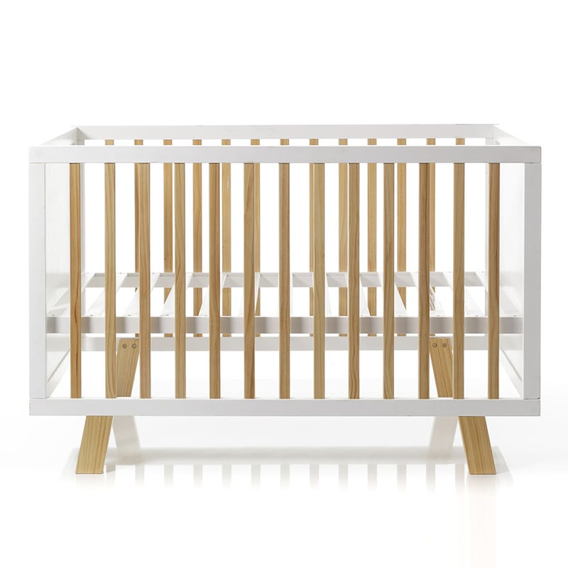 Cooper Timber Cot Natural & White