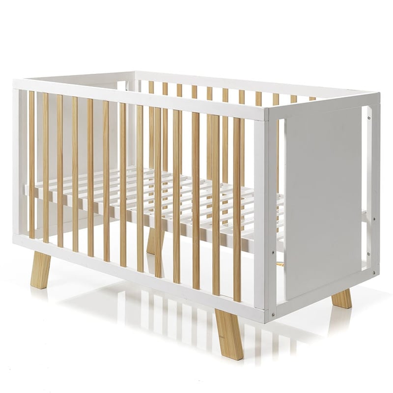 Cooper Timber Cot Natural & White