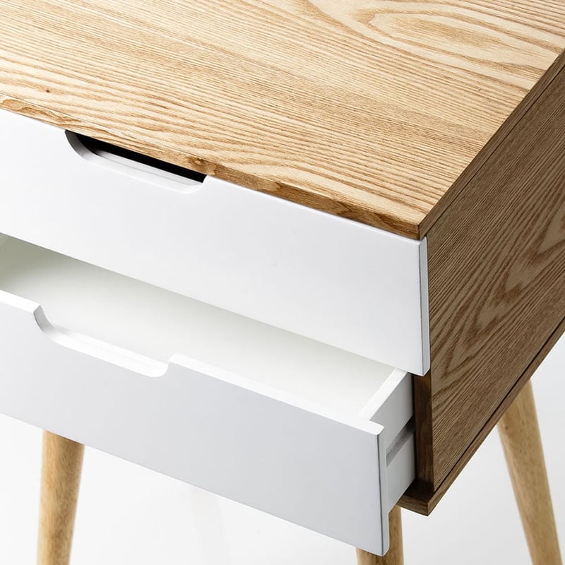 Louis White 2 Drawer Side Table