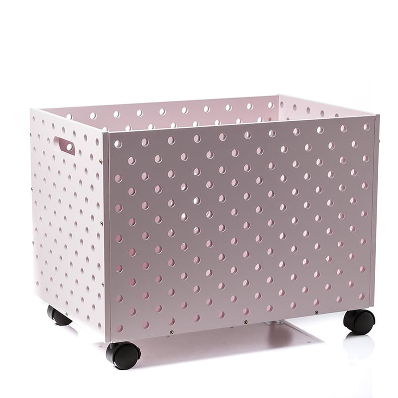Toy Box on Wheels Rectangle Pale Pink 