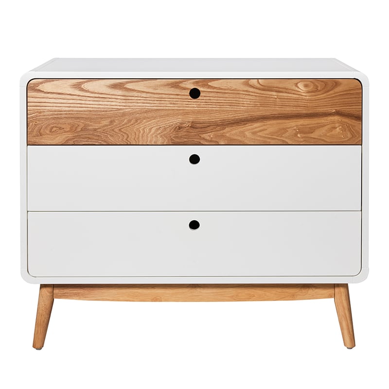 Jax Chest of Drawers in White & Natural 