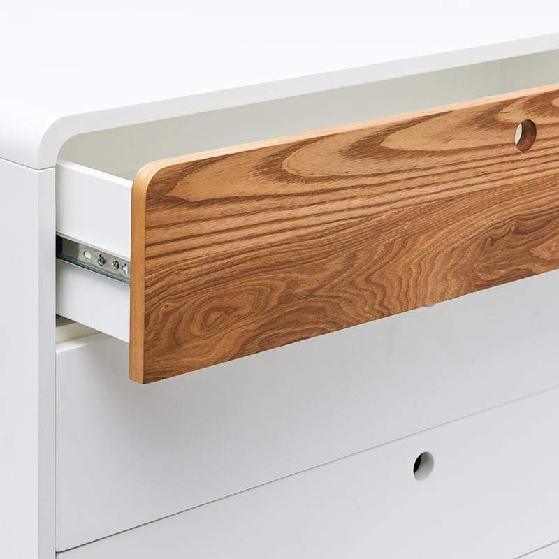 Jax Chest of Drawers in White & Natural 