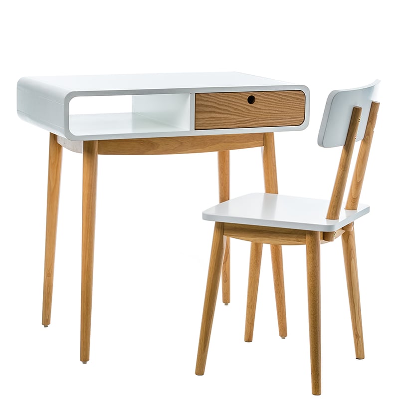 Jax Desk White & Natural
