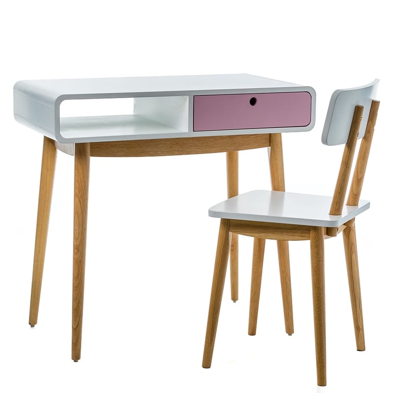Jax Desk White & Pink 