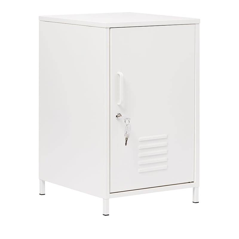 White Locker Side Table