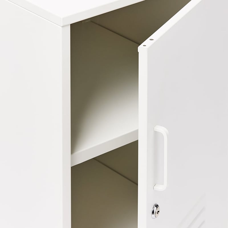 White Locker Side Table