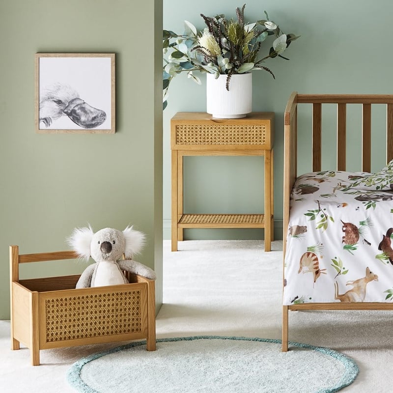 Arden Natural 1 Drawer Bedside Table 