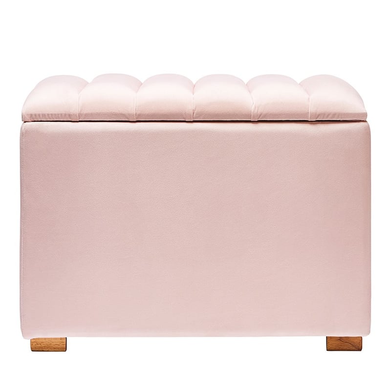 Shelly Furniture Collection Velvet Pink Blanket Box